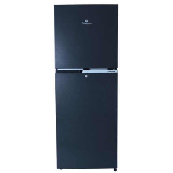 9140WB Chrome Hairline Black Double Door Refrigerator